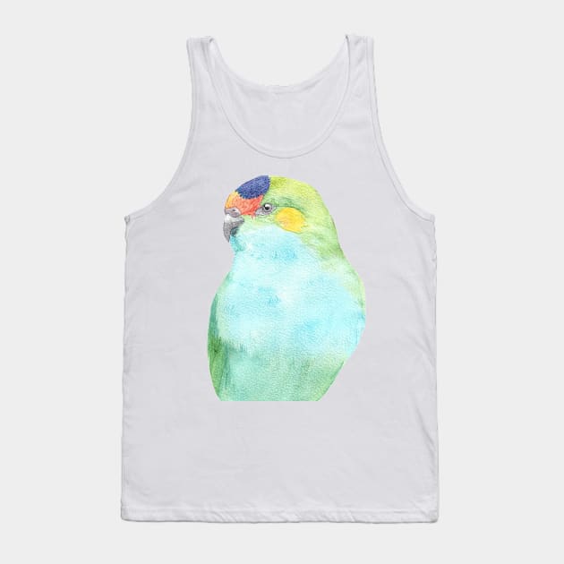 purple-crowned lorikeet watercolor portrait Tank Top by Oranjade0122